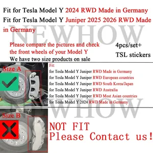 Copri Pinze Freno per Tesla Model Y Juniper 2025 2026 RWD e Model Y 2024 RWD, Set da 4 Pezzi, Prodotti a Berlino - Product Image 2
