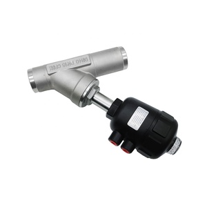 Pratica vendita calda sanitaria SS304 SS316L valvola pneumatica ad acqua in acciaio inox saldata con sede angolare con plastica in PTFE - Product Image 4