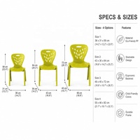 Chaise empilable pour élèves de maternelle, dossier à grille, design contemporain, en plastique durable et écologique, haute qualité