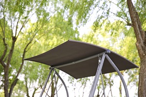 YOHO Chaise de balançoires de patio de jardin à bas prix Chaise suspendue 2 places Balançoires de patio à cadre en métal avec coussins avec auvent - Product Image 2