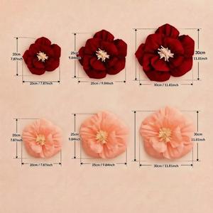 10 Buah Bunga Kertas 3D Buatan Tangan Gaya Romantis, Dekorasi Dinding, Latar Belakang Bunga, Pernikahan, Bridal Shower, Pesta Ulang Tahun - Product Image 6