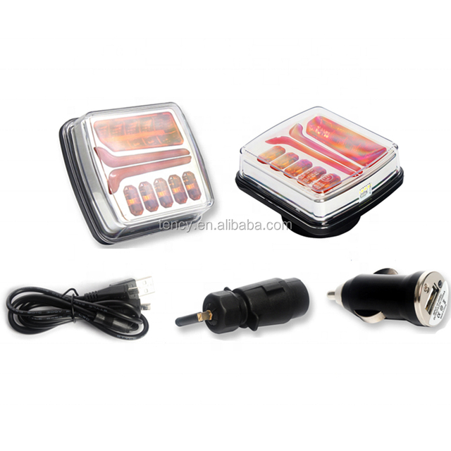 DC12V Wireless Magnetic Trailer LED Tail Light Kit IP67 Waterproof 30M Range for Truck/Boat Trailer