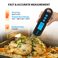 Inkbird Thermomètre à lecture instantanée BBQ Cuisine Noir IHT-2PB Thermomètres alimentaires Sonde sans fil Numérique pour Grill