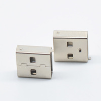 Conector USB a carcasa de hierro metálico 12 14 15 17mm carcasa de conector macho carcasa de enchufe USB receptor de ratón inalámbrico
