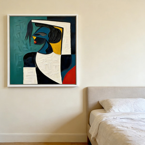Pinturas al Óleo Minimalistas Pintadas a Mano, Arte Decorativo Neutro con Textura 3D, Decoración para el Hogar, Gran Obra de Arte para Interiores - Product Image 2
