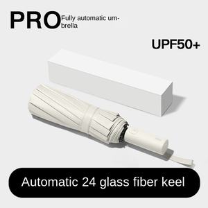 Venta al por mayor 24-Bone Paraguas plegable automático Gran protección UV Protector solar con diseño de costillas de 12K para hombres Mujeres para regalos de negocios - Product Image 2