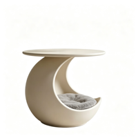 Table d'appoint en forme de lune, lit pour chat, couleur personnalisable, en fibre de verre, table basse, grotte intérieure pour animaux, nid luxueux pour chaton