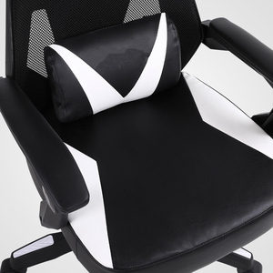 Chaise de bureau OEM d'usine noire et blanche, design moderne, confortable, élégante, chaise de gaming respirante en maille et cuir, Silla <span class=keywords><strong>Gamer</strong></span> - Product Image 4