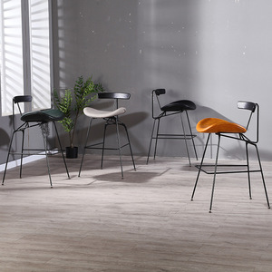 Sedia da Bar Multifunzionale con Schienale <span class=keywords><strong>in</strong></span> Ferro Antico per Uso Commerciale <span class=keywords><strong>in</strong></span> Caffetterie e Negozi di Tè - Product Image 4
