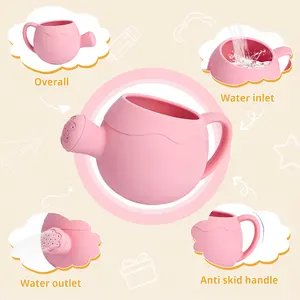 Fast Shipping Yellow Food Grade Silicone Children Watering Can Pot Beach Toys Sets For Kids Outdoors Activities