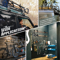 Support de fixation robuste réglable à dégagement rapide anti-vibration en métal et caoutchouc pour pelle et outils, pour porte-bagages de toit tout-terrain 4x4 UTV