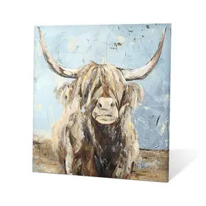 Modern 80x80cm Stretched Animal Theme Wall Decorative Oil Canvas Painting