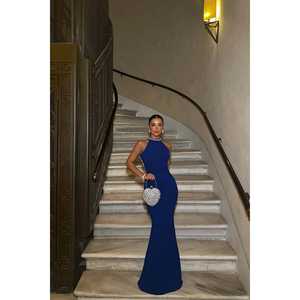 Vestido de Fiesta de Lujo para Mujer, Estilo Saks, Elegante, con Mangas Cortas, Detalles de Pedrería y Perlas, para Eventos Formales, Graduaciones, Disponible en Tallas XS a Plus - Product Image 3