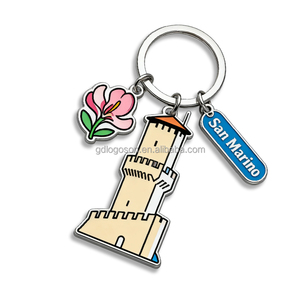 Llavero de metal esmaltado con diseño de pájaro nacional (Pico Azul) y temática de San Marino, personalizado, sin níquel, venta al por mayor - Product Image 2