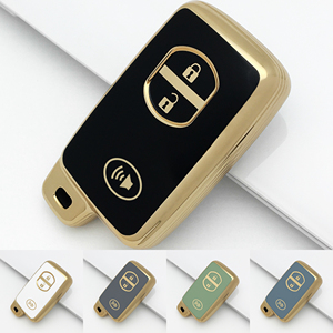 เค<span class=keywords><strong>ส</strong></span>กุญแจรถยนต์แบบ<span class=keywords><strong>ส</strong></span>มาร์ท TPU รุ่น Gold Silver Edge Active ป้องกันรอยขีดข่วน <span class=keywords><strong>ส</strong></span>ำหรับ Toyota Vitz Yaris Prius ปี 2010 แบบ 2 3 4 ปุ่ม - Product Image 1