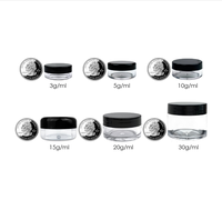 3ml 5ml 10ml 20ml Lotion cosmétique Petits flacons Smell Proof Tight Seal Wax Pot Container Shater Jar Avec Couvercle Noir