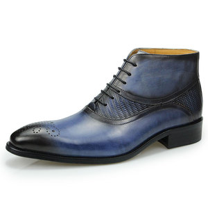 Zapatos elegantes <span class=keywords><strong>de</strong></span> <span class=keywords><strong>vestir</strong></span> <span class=keywords><strong>de</strong></span> cuero <span class=keywords><strong>de</strong></span> lujo para hombre, nuevos <span class=keywords><strong>botines</strong></span> cálidos <span class=keywords><strong>con</strong></span> encaje para oficina formal, negocios, ocasiones sociales - Product Image 3
