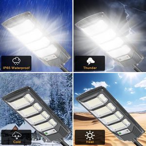 Lámpara Solar LED de Alta Potencia, Impermeable IP67, para Exteriores, con Sensor de Luz, para Jardín, Patio Trasero, Iluminación de Seguridad, Luz Diurna de 6000K, 2/1 Piezas - Product Image 2