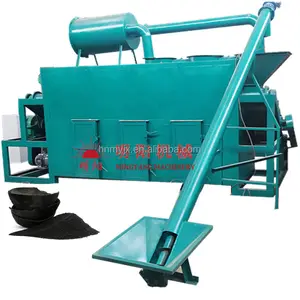 Pyrolysis Carbonization Stove Wood Chips Sawdust Rice Husk Walnut Shell 24 hours Working Furnace Charcoal Making Machine