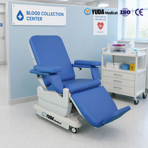 Chaise de dialyse péritonéale électrique réglable YUDA MEDICAL pour cliniques, support IV médical économique, chaise de prélèvement sanguin pour hôpital - Product Image 1