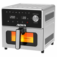 Friteuse à air chaud 10L 2150W en acier inoxydable avec écran LED et fenêtre visible, idéale pour la cuisine domestique - Offre Spéciale