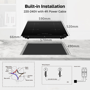 Table de cuisson à induction encastrable à 4 brûleurs haute efficacité - Product Image 6