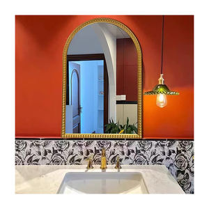 <span class=keywords><strong>Miroir</strong></span> mural de salle de bain à LED intelligent de style rétro français américain ovale moderne avec <span class=keywords><strong>miroir</strong></span> de maquillage suspendu éclairé au design arqué - Product Image 1