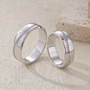 แหวนแต่งงานเพชรเม็ดละเอียดสีทองคำขาว18K สำหรับคู่รักสวยงามสำหรับการหมั้น - Product Image 3