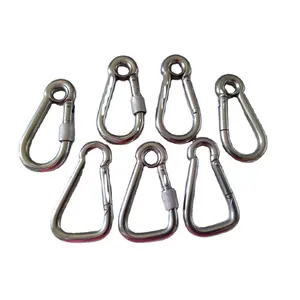 Crochet à ressort avec œillet, <span class=keywords><strong>mousqueton</strong></span> en acier inoxydable, prix d'usine - Product Image 1