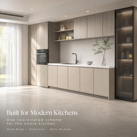 Meubles de cuisine modernes en aluminium écologiques et étanches avec charnières pour appartement et villa