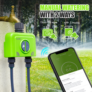 Contrôleur d'irrigation intelligent WiFi, minuterie d'arrosage 2 voies, étanche IP65, connexion filetée, minuterie d'arrosage écologique pour jardin - Product Image 2
