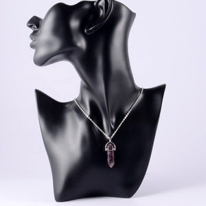 Collana con Pendente Geometrico in Pietra, Esagonale, per Guarigione dei Chakra, Pendolo in Opalite, Quarzo, <span class=keywords><strong>Ossidiana</strong></span>, Cristallo, <span class=keywords><strong>Gioielli</strong></span> in Acciaio Inossidabile - Product Image 4