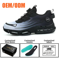 Sepatu Kerja Pria Model Rotary Dial Steel Toe Safety Sneakers Anti-Tusuk Tahan Gores Warna Hitam untuk Musim Panas