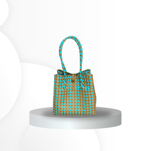 Bolso de Mano Sembagi Mint de Primera Calidad, Elegante, para Mujer, Hecho con Plástico Reciclado, Tejido con Patrón Lurik Indonesio, Accesorio de Moda para Adultos - Product Image 6