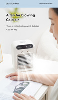 Ventilateur rafraîchisseur d'air portable 3-en-1 avec brumisateur, mini humidificateur évaporatif rechargeable par USB et ventilateur de bureau, réservoir d'eau de 500 ml, 1800 mAh