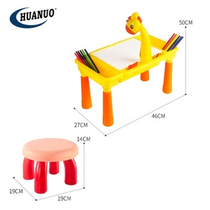 Mesa de estudio para niños, juguetes de dibujo, tablero de escritura con silla, conjunto de proyector de dibujo - Product Image 6