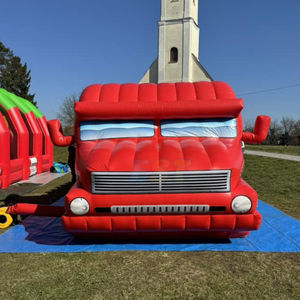 Château gonflable rouge pour fête d'enfants, camion <span class=keywords><strong>de</strong></span> pompiers, station <span class=keywords><strong>de</strong></span> pompiers, maison <span class=keywords><strong>de</strong></span> rebond, château gonflable commercial en forme <span class=keywords><strong>de</strong></span> voiture - Product Image 3