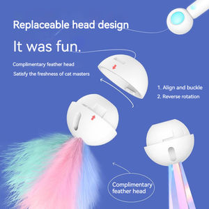 Shengfeng Retractable <b>Cat</b> Teaser Stick <b>Cat</b> Interactive Toy Feather Toy with Replaceable Head <b>Cat</b> Toy - Product Image 5