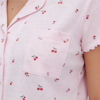 Ensemble de pyjama décontracté pour femme Beefey, vêtements de nuit élégants à manches courtes, pyjama deux pièces respirant à l'avant, vêtements de détente tendance