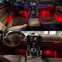 Lampu Ambient LED untuk Porsche Cayenne 958.1 958.2 2010 2011 2012 2013 2014 2015 2016 2017 Lampu Atmosfer 64 Warna di Pintu Dalam