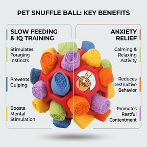 Jouet interactif pour chiens et chats, balle en caoutchouc multifonctionnelle, résistante aux morsures, personnalisable, avec distributeur de friandises, type puzzle olfactif - Product Image 4