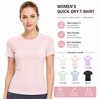 T-shirt de sport pour femme à manches courtes, col rond, coupe ajustée, séchage rapide, respirant, vêtements de sport haut de gamme, yoga, course à pied, gym, design personnalisé