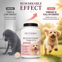 Comprimés multivitaminés pour chiens Vitamines et minéraux 90 unités Soutien immunitaire Peau et pelage Nutrition équilibrée Supplément quotidien pour animaux de compagnie OEM