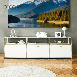 Nordic Modern Diy Tv Stand Rvs Modulaire Opbergkast Met Wielen Voor Woningmeubilair Woonkamer Slaapkamer Appartement Gebruik