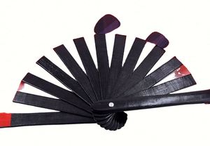 Éventail pliant en bambou de 13 pouces, imprimé sur mesure avec éclairage UV holographique, accessoires de fête et de rave, idéal pour les festivals et les cadeaux - Product Image 5