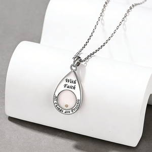 Collier minimaliste en acier inoxydable en forme de goutte d'eau avec graines de moutarde, bijou de foi pour femme, résistant au ternissement - Product Image 1