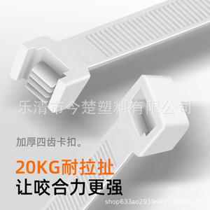 สายรัดเคเบิลไนลอนเกรดอุตสาหกรรม Rcr ขนาด 4x200 สีขาวดำ สำหรับยึดสายไฟ - Product Image 1