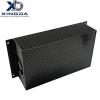 Boîtier en aluminium avec structure à rainures de dissipation thermique, boîtier électronique noir pour carte mère d'amplificateur audio