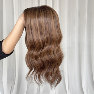 Topper en dentelle 8x10'' avec base ondulée en cheveux humains, reflets foncés, dos tissé, pour perte de cheveux, mini perruque en dentelle, en stock, livraison rapide - Product Image 6
