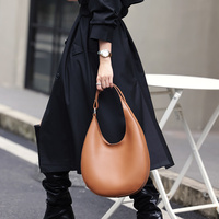 Cuir Véritable Grand Souple Slouchy Croissant Hobo Cabas Sac à Bandoulière pour Femme pour le Travail et Usage Quotidien